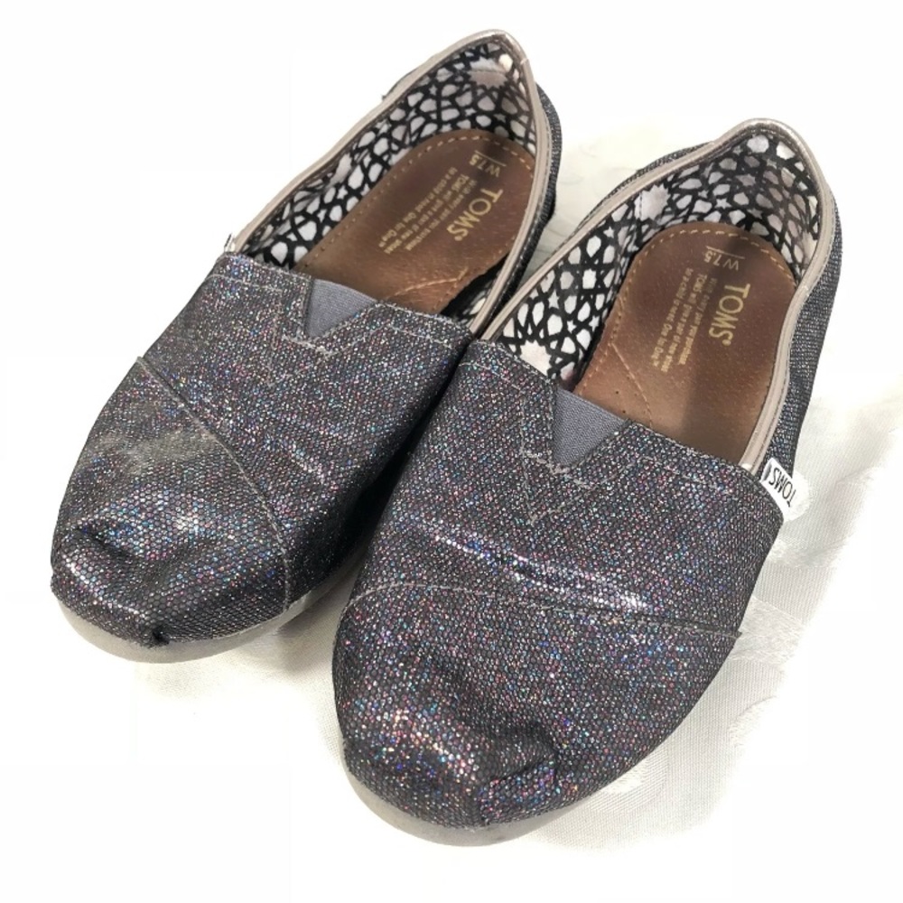 TOMS Black Galaxy Glitter Sparkle Classic Shoes